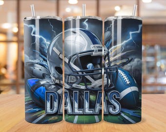 Dallas 20oz Skinny Tumbler Wrap PNG, Sport 20oz Tumbler PNG, Mascot Sublimation Tumbler PNG Digital Download