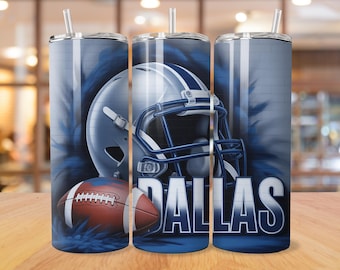 Dallas 20oz Skinny Tumbler Wrap PNG, Sport 20oz Tumbler PNG, Mascot Sublimation Tumbler PNG Digital Download