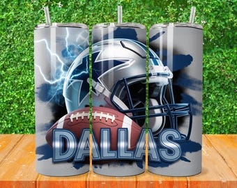 Dallas 20oz Skinny Tumbler Wrap PNG, Sport 20oz Tumbler PNG, Mascot Sublimation Tumbler PNG Digital Download