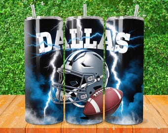 Dallas 20oz Skinny Tumbler Wrap PNG, Sport 20oz Tumbler PNG, Mascot Sublimation Tumbler PNG Digital Download