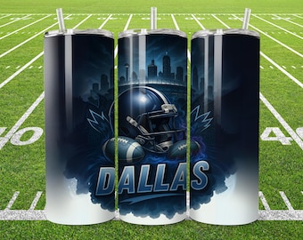 Dallas 20oz Skinny Tumbler Wrap PNG, Sport 20oz Tumbler PNG, Mascot Sublimation Tumbler PNG Digital Download