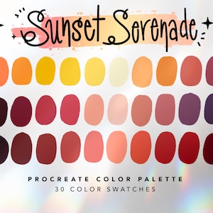 Sunset Serenade Procreate Color Palette | Procreate | Summer Beach Color Palette | iPad Art Illustration | Color Swatches | Digital Download