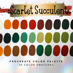 Scarlet Succulent Procreate Color Palette | Procreate | Plant Leaf Color Palette | iPad Art Illustration | Color Swatches | Digital Download