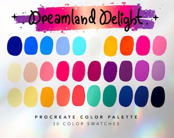 Dreamland Delight Procreate Color Palette | Procreate | iPad Art Illustration | Colorful Palette | Color Swatches | Digital Download
