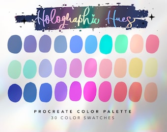 Holographic Hues Procreate Color Palette | Procreate App | Iridescent Colors | Color Swatches | iPad Art Illustration | Digital Download