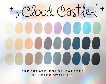 Cloud Castle Procreate Color Palette | Procreate | iPad Art Illustration | Pastel Colorful Palette | Color Swatches | Digital Download