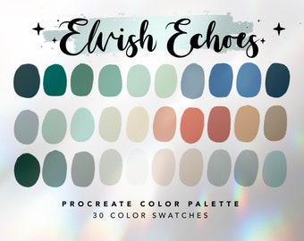 Elvish Echoes Procreate Color Palette | Procreate | Earthy Color Palette | iPad Art Illustration | Color Swatches | Digital Download