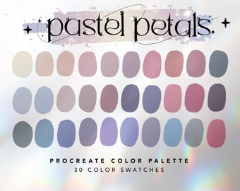 Pastel Petals Procreate Color Palette | Procreate | Soft Aesthetic Color Palette | iPad Art Illustration | Color Swatches | Digital Download