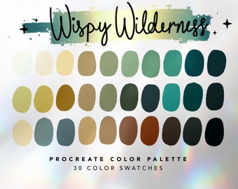 Wispy Wilderness Procreate Color Palette | Procreate App | Forest Color Palette | Color Swatches | iPad Art Illustration | Digital Download