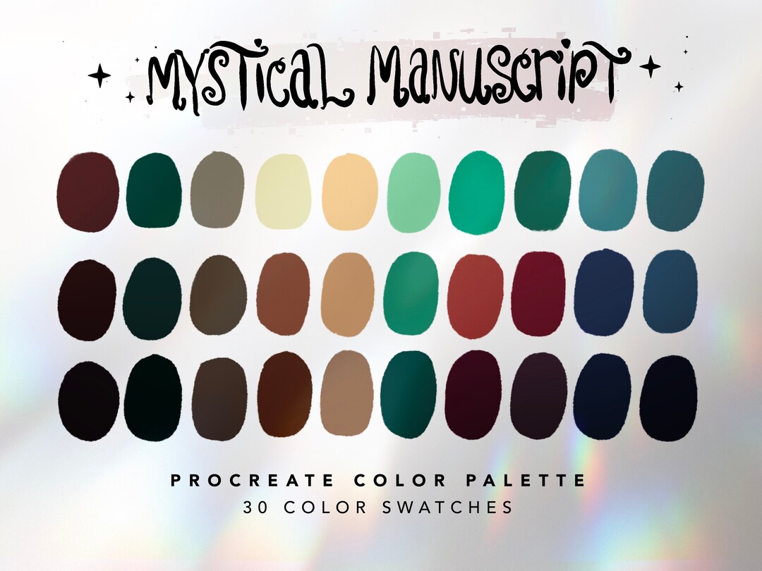 Mistical Color Code Mystical Manuscript Procreate Color Palette | Procreate | Earthy Color ...