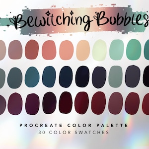 Bewitching Bubbles Procreate Color Palette | Procreate App | Halloween Colors | Color Swatches | iPad Art Illustration | Digital Download
