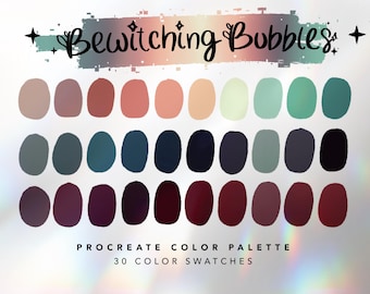 Bewitching Bubbles Procreate Color Palette | Procreate App | Halloween Colors | Color Swatches | iPad Art Illustration | Digital Download