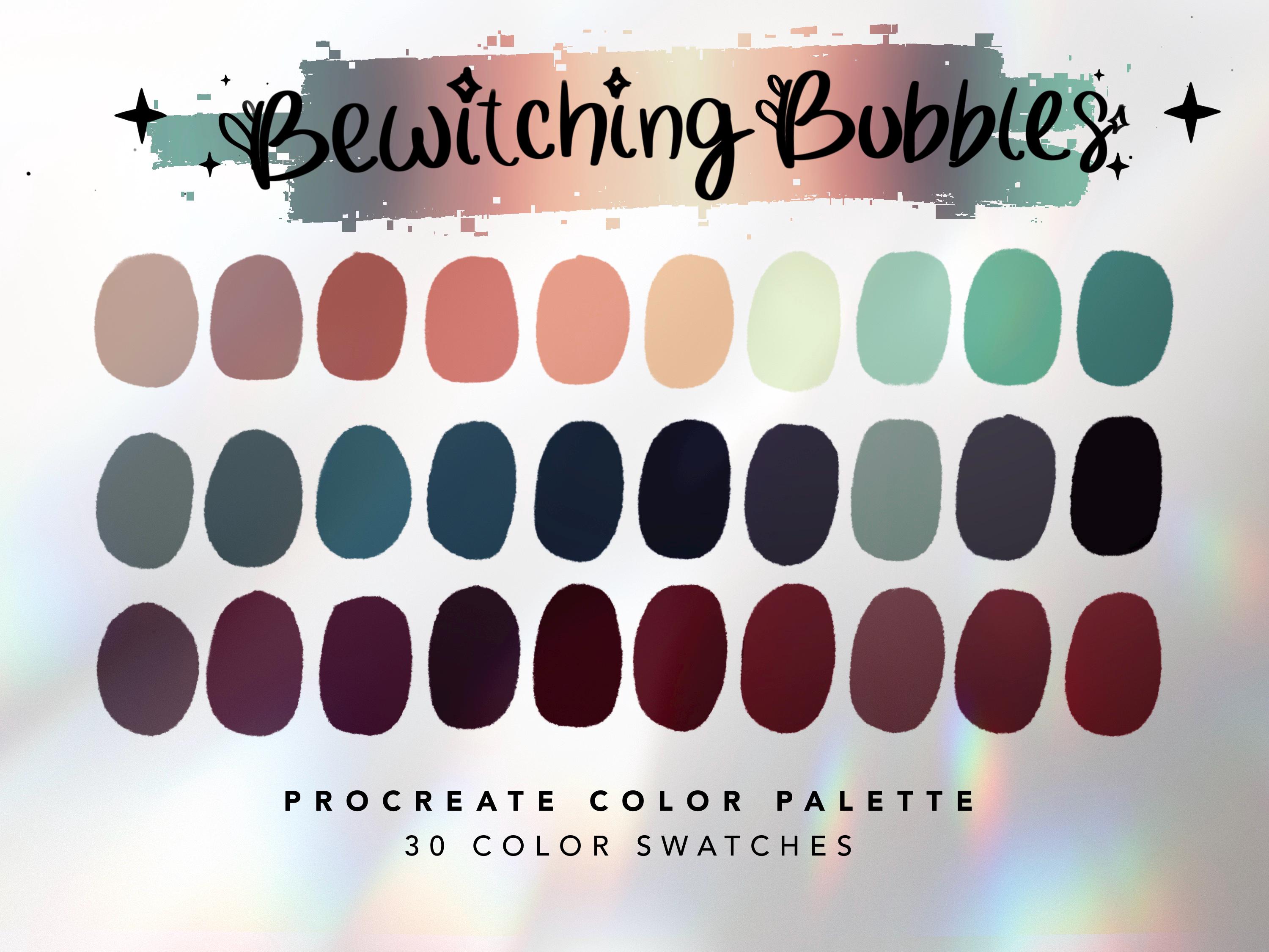 Bewitching Bubbles Procreate Color Palette â 30 Halloween-Inspired Swatches for iPad Art (Digital Download)