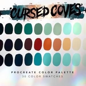 Cursed Coves Procreate Color Palette | Procreate App | Halloween Color Palette | Color Swatches | iPad Art Illustration | Digital Download