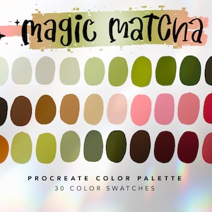 Magic Matcha Procreate Color Palette | Procreate | Milk Tea Boba Color Palette | iPad Art Illustration | Color Swatches | Digital Download