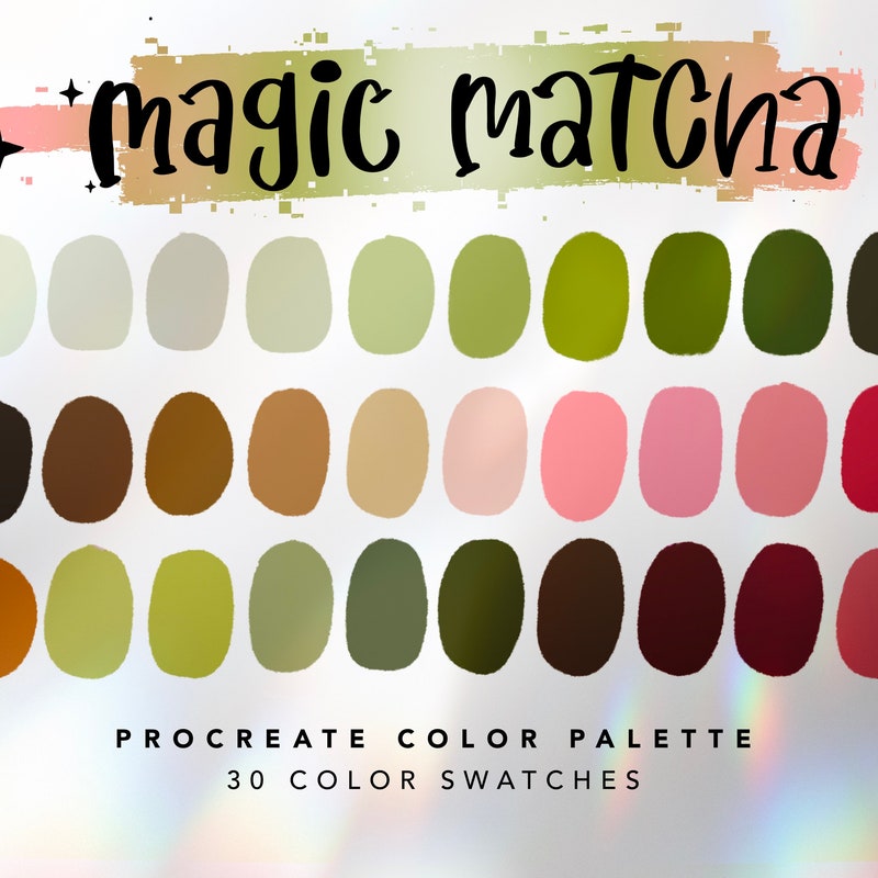 Retro Color Palette Code Matcha Palette - Etsy
