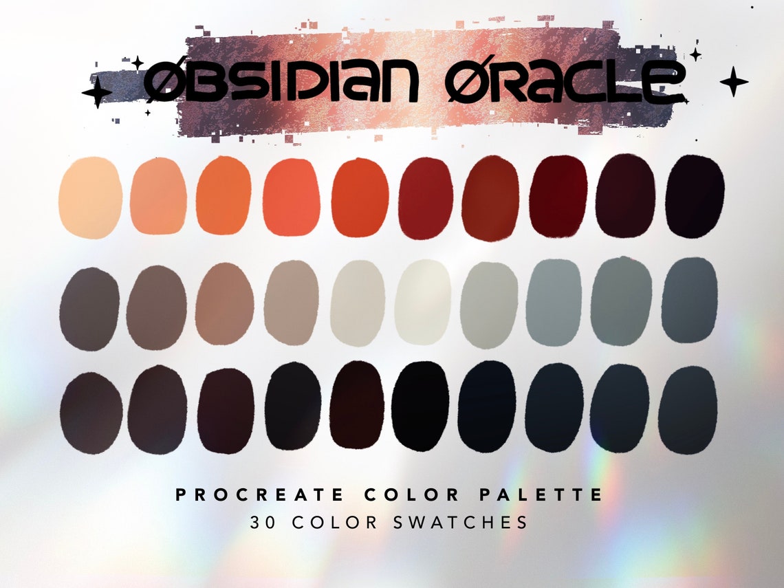 Obsidian Oracle Procreate Color Palette | Procreate App | Fiery Lava ...