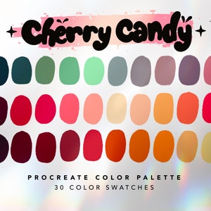 Cherry Candy Procreate Color Palette | Procreate | Kawaii Color Palette | iPad Art Illustration | Color Swatches | Digital Download