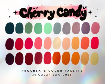 Cherry Candy Procreate Color Palette | Procreate | Kawaii Color Palette | iPad Art Illustration | Color Swatches | Digital Download