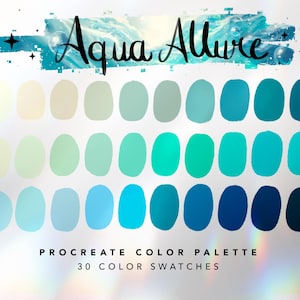 Aqua Allure Procreate Color Palette | Procreate | Ocean Beach Colorful Palette | iPad Art Illustration | Color Swatches| Digital Download