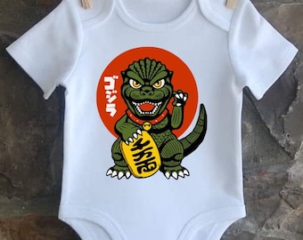 Adorable Kaiju One Piece Baby Bodysuit, Soft and Comfortable for Babies.