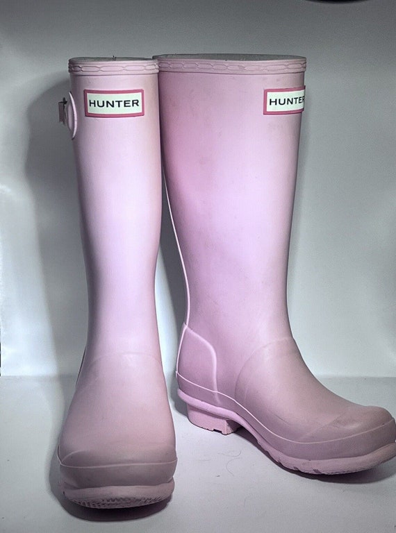 Hunter Boots Girls Pink Waterproof Tall Rubber Rai