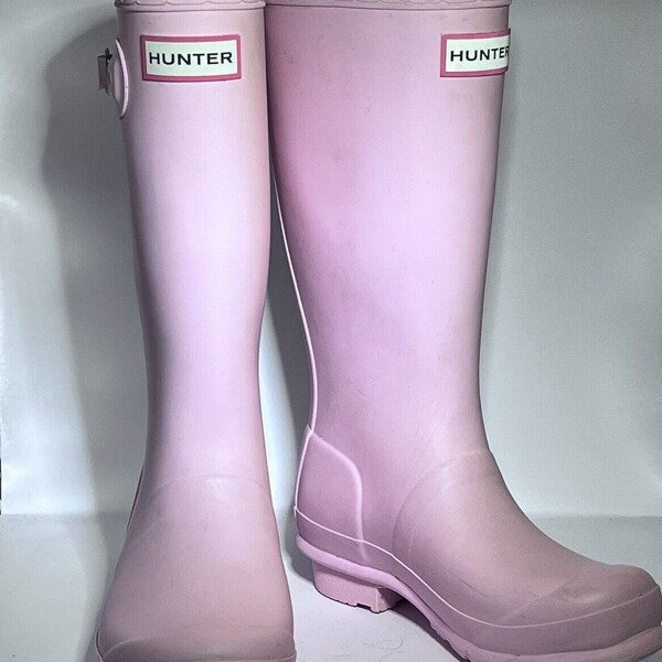 Hunter Boots Girls Pink Waterproof Tall Rubber Rain Boots Us Girls 3 Big Kids