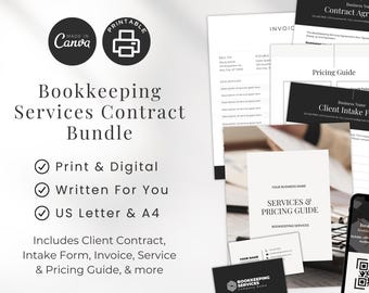 Bookkeeping Contract, Bookkeeping Small Business, Bookkeeping Templates, Editable Bookkeeping Agreement, Bookkeeping Agreement Template