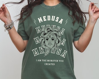 I Am The Monster You Created Retro Punk Medusa Shirt Medusa Tee Medusa Feminine Energy Snake Shirt Feminist Shirt Medusa Feminine Rage