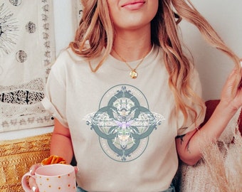 Luna Moth Fairycore Moth Shirt Goblincore Shirt Aesthetic Clothing Whimsigoth Goblincore Clothing Cottage Core Shirt Mystical Shirt