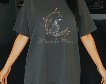 Memento Mori Shirt Goblincore Shirt Memento Mori shirt Crow Shirt Crow T Shirt Raven Crow Shirt Dark Academia Shirt Shadow Work Dark Boho