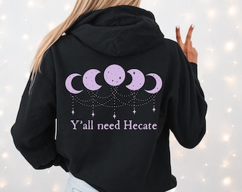 ヘカテ パーカー 天体パーカー 異教徒パーカー 月パーカー 三女神ムーンフェイズパーカー ギリシャ神話ギフト 月の女神 パステルゴス
