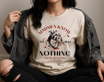 Camiseta de Edgar Allan Poe, regalo de poeta para lector, camiseta de Booktrovert, idea de regalo para amantes de los libros de Dark Academia, camiseta de Poetcore, camiseta emo, camiseta de escritor