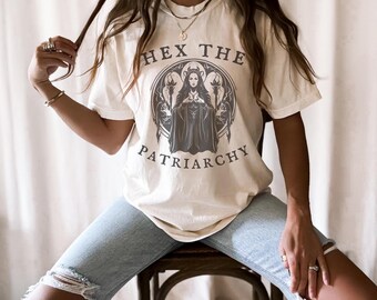 Hex The Patriarchy Hecate Shirt Hecate Feminine Energy Shirt Pagan Shirt Greek Mythology  Moon Goddess Crone Shirt y2k Gothic Shirt