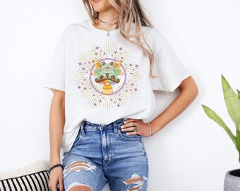 Frosch-Hemd Pilz-Frosch-mystisches Hemd Frogcore Kleidung Frosch und Kröte-Hemd netter Frosch-Hütten-Kern-Hemd Pilz-TShirt Granola-Mädchen