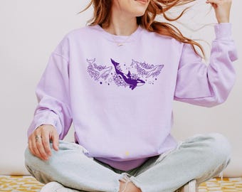 Orca Crewneck Orca Whale Orca Shirt Beach Sweatshirt Oceancore Coconut Girl Ocean Inspired Style Whale Sweatshirt Ocean Animal Shirt
