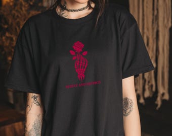 Uwieść i zniszczyć Whimsigothic Koszulka Alternatywna Moda Gotycka Walentynkowa Romantyczna Gotycka Ciemna Kobieca Femme Fatale Gotycka Walentynkowa