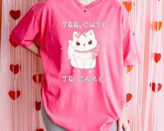 Maglietta con gattino Cutecore Princesscore Kawaii Clothes Cutecore Clothes YamiKawaii Kawaii Fashion Cutecore Clothing Yume Kawaii Cat Face Shirt