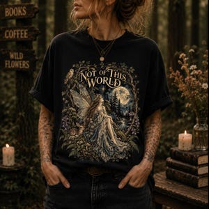 fairy shirt goblin core whimsy goth fairycore deer shirt snowy owl shirt fairy grunge fantasy shirt introvert pixie fantasy reader gift