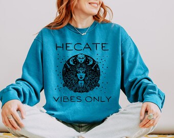 Hecate Crewneck Pastel Goth Hecate Shirt Whimsigothic Shirt Hekate Greek Goddess Crewneck Divine Feminine Mythology Crewneck Dark Feminine