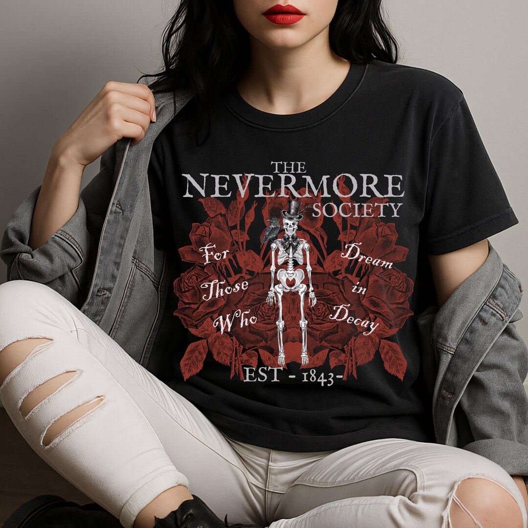 Edgar Allan Poe Shirt Nevermore Poet Raven Crow Shirt Dark Academia ...