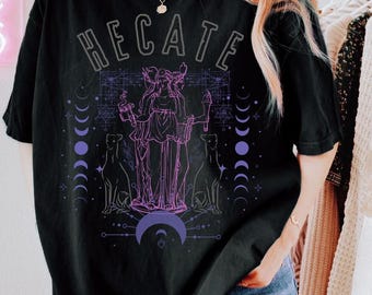 Hecate Shirt Hecate Hecate Statue Goddess Hecate Hecate Tshirt Hecate Goddess Greek Goddess Shirt Mythology Shirt Gothic Clothes Crone Shirt