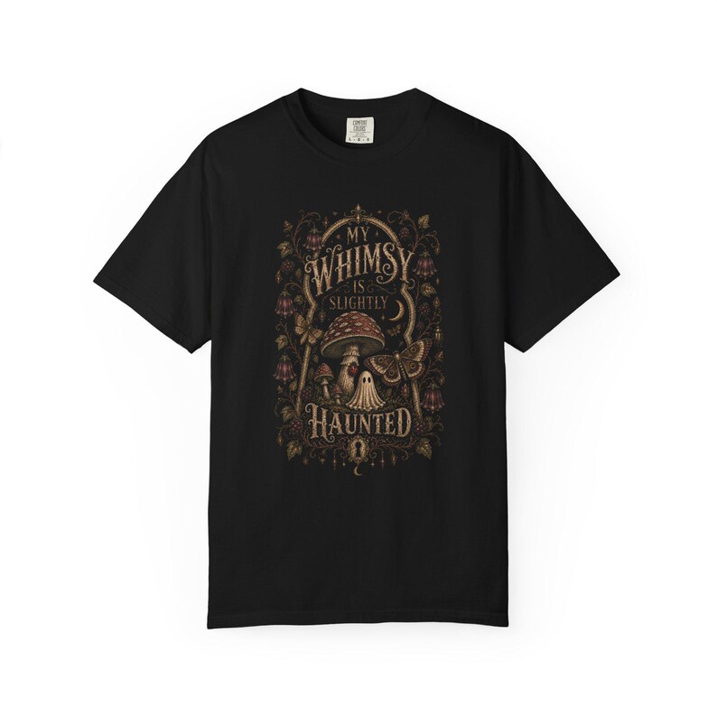 whimsy shirt haunted shirt ghost shirt whimsy goth mushroom halloween shirt goblincore witchy things whimsigoth clothing macabre moth shirt image 4