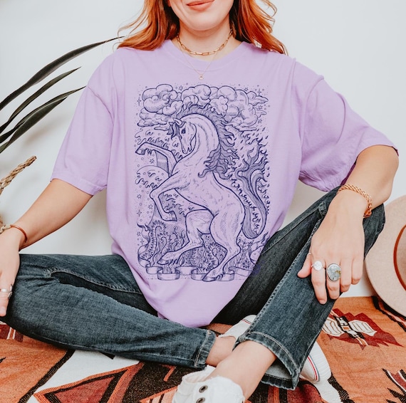 Mythical Kelpie Hippocampus Sea Creature Shirt Fantasycore Shirt Romantasy Shirt Whimsical Shirt Cryptozoology Shirt Mythical Medieval Shirt