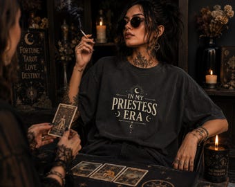 In My Priestess Era Shirt Spiritual Gift For Women Divine Feminine Occult Aesthetic Shirt Witchy Stuff Tarot Inspired Shirt Spiritual Girl
