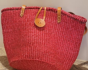 Handwoven African Bag,Kiondo bag, eco-friendly purse, handwoven african straw bag, handwoven tote, Boho summer market basket,straw beach bag