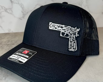 Custom Trucker Leather Patch Hat Laser Engraved, Richardson 112, We the People, American Pride, Patriotic Snapback Hat