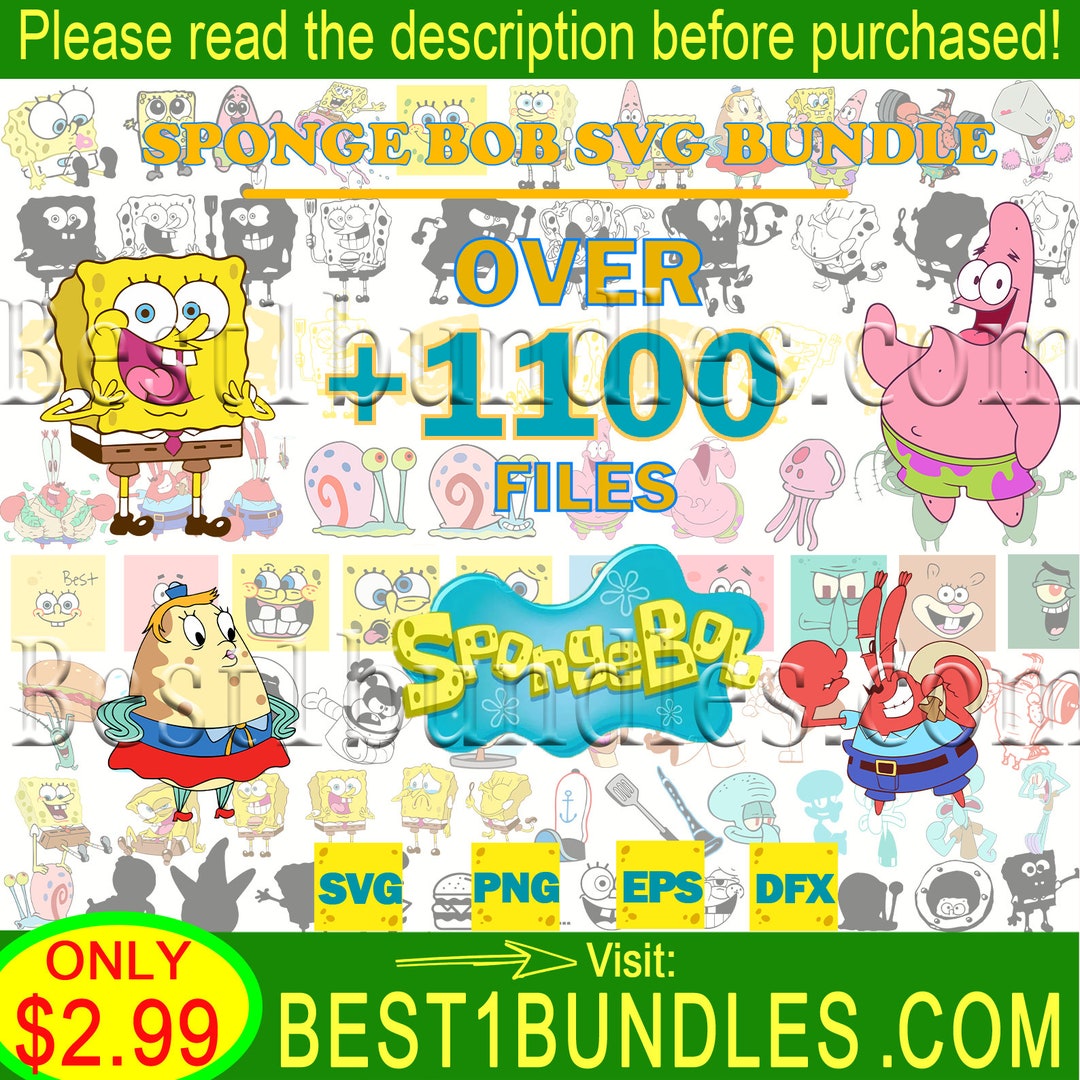 1100 Spongebob Svg Bundle, Spongebob Birthday Svg, Sponge Friends Svg ...
