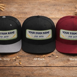 Custom Farm Name Hat Patch, Personalized Homestead Snapback, Rustic Chicken Farm Gift