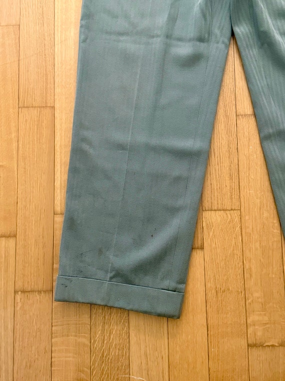 1960s Grey/Green Herringbone Trousers - image 6